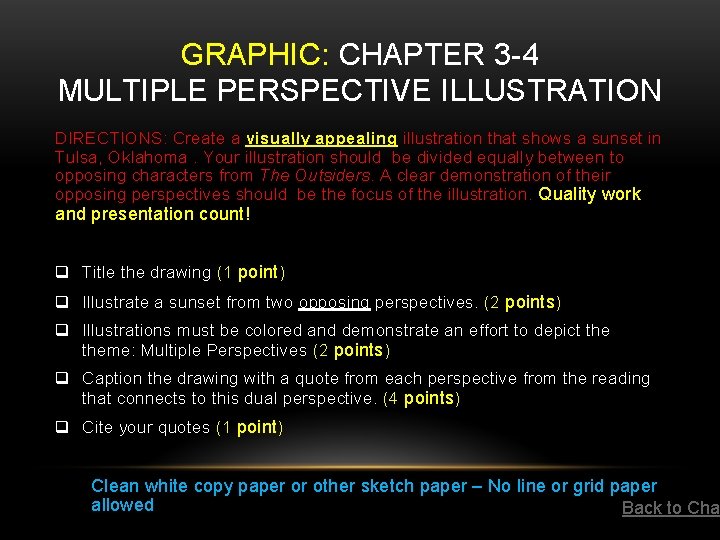 GRAPHIC: CHAPTER 3 -4 MULTIPLE PERSPECTIVE ILLUSTRATION DIRECTIONS: Create a visually appealing illustration that GRAPHIC: CHAPTER 3 -4 MULTIPLE PERSPECTIVE ILLUSTRATION DIRECTIONS: Create a visually appealing illustration that