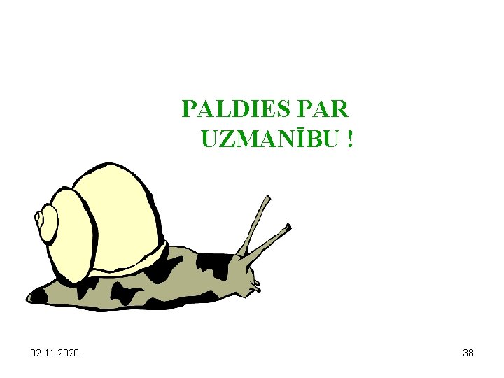 PALDIES PAR UZMANĪBU ! 02. 11. 2020. 38 