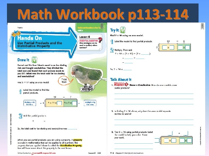 Math Workbook p 113 -114 