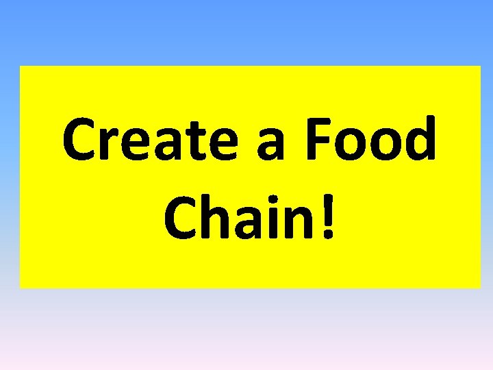 Create a Food Chain! 