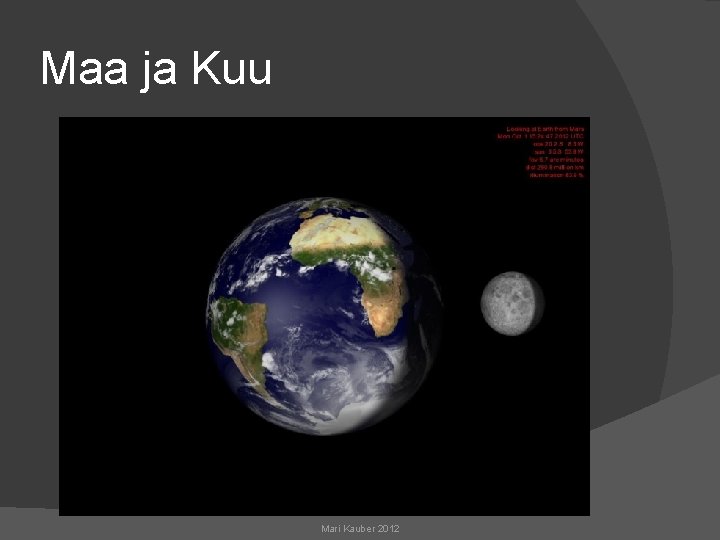 Maa ja Kuu Mari Kauber 2012 