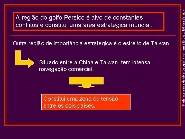 Outra região de importância estratégica é o estreito de Taiwan. Situado entre a China