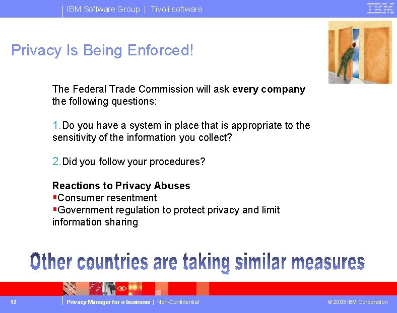 IBM Software Group | Tivoli software Privacy Is Being Enforced! The Federal Trade Commission
