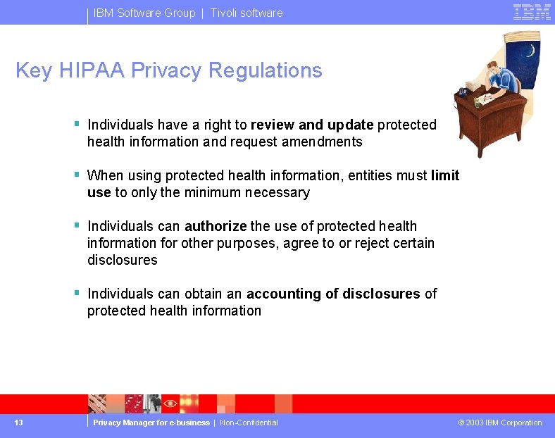 IBM Software Group | Tivoli software Key HIPAA Privacy Regulations § Individuals have a