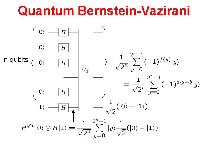 Quantum Bernstein-Vazirani n qubits 