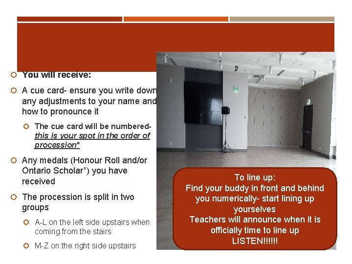  You will receive: A cue card- ensure you write down any adjustments to