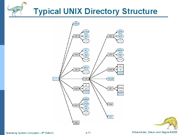 Typical UNIX Directory Structure Operating System Concepts – 8 th Edition a. 11 Silberschatz,