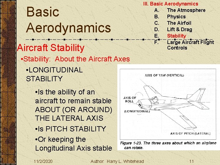 Basic Aerodynamics Aircraft Stability III. Basic Aerodynamics A. The Atmosphere B. Physics C. The