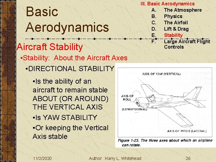 Basic Aerodynamics Aircraft Stability III. Basic Aerodynamics A. The Atmosphere B. Physics C. The