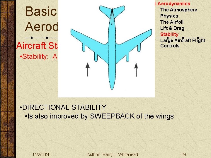 Basic Aerodynamics Aircraft Stability III. Basic Aerodynamics A. The Atmosphere B. Physics C. The