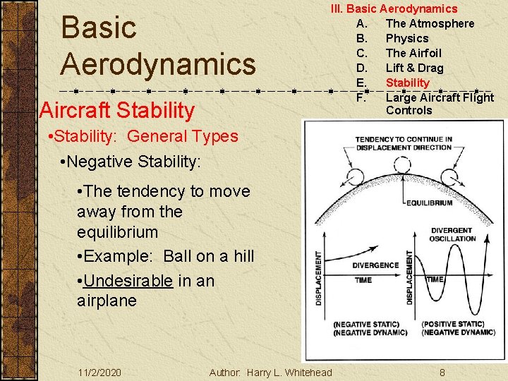 Basic Aerodynamics Aircraft Stability III. Basic Aerodynamics A. The Atmosphere B. Physics C. The