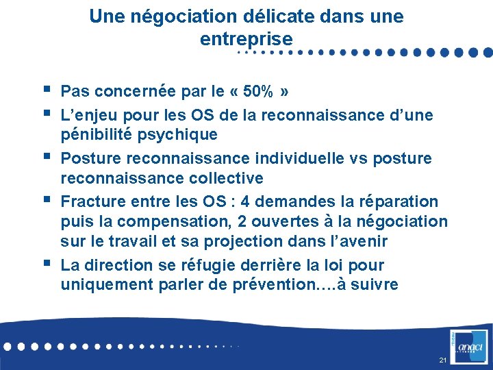 Une négociation délicate dans une entreprise § § § Pas concernée par le «