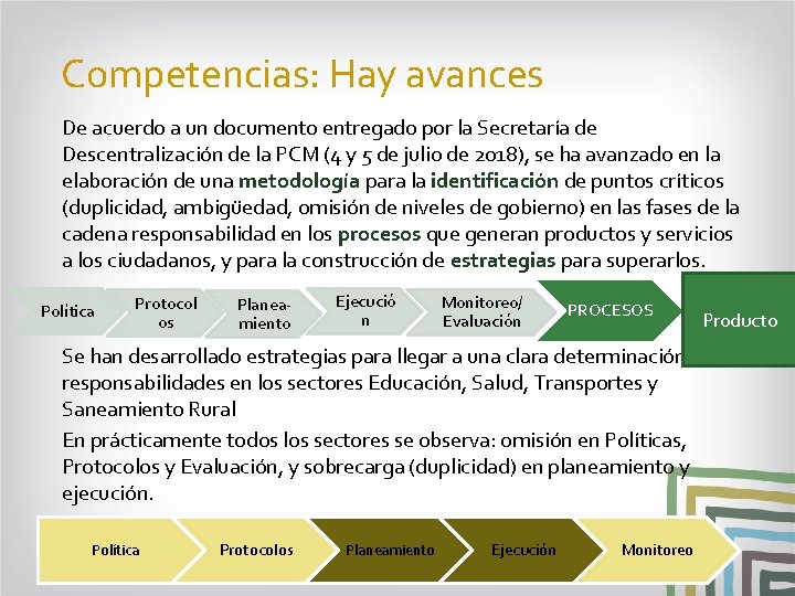 Competencias: Hay avances De acuerdo a un documento entregado por la Secretaría de Descentralización