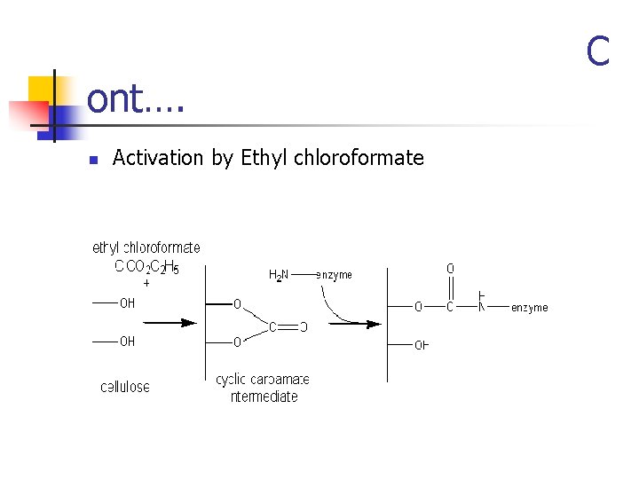 ont…. n Activation by Ethyl chloroformate C 