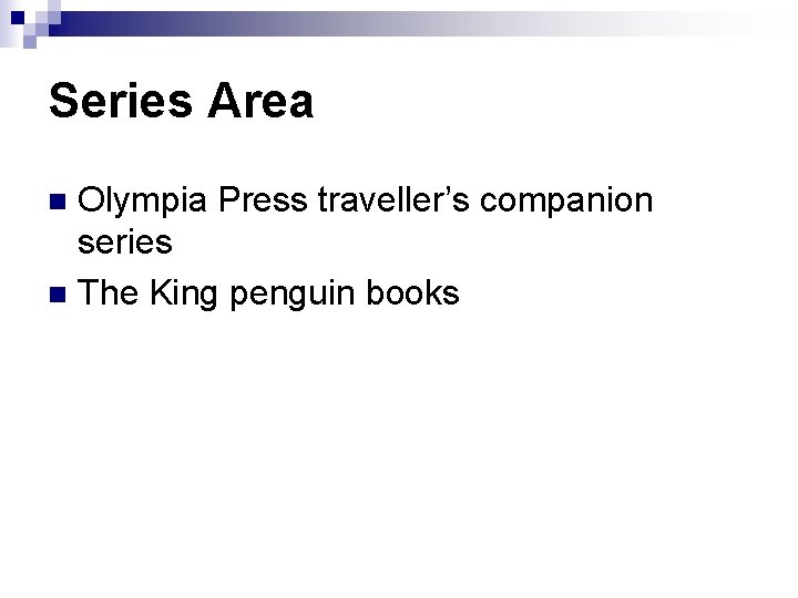 Series Area Olympia Press traveller’s companion series n The King penguin books n 