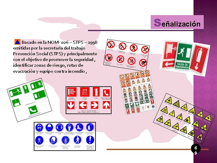 Señalización Basado en la NOM- 026 – STPS – 1998 emitidas por la secretaria
