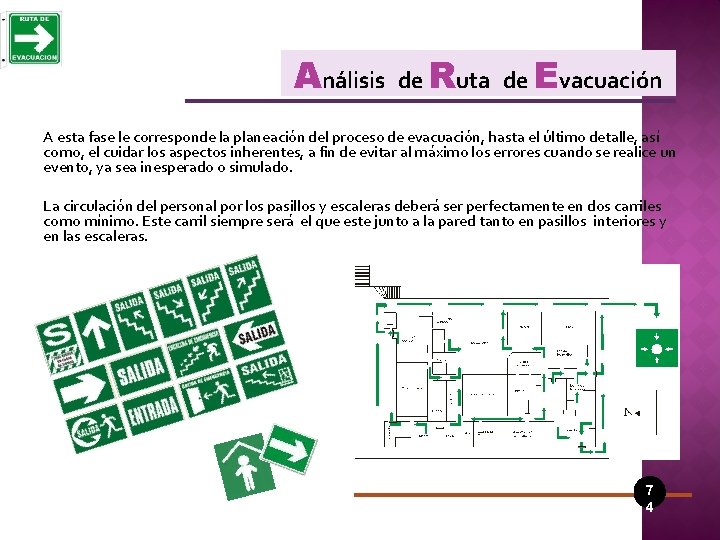 Análisis de Ruta de Evacuación A esta fase le corresponde la planeación del proceso