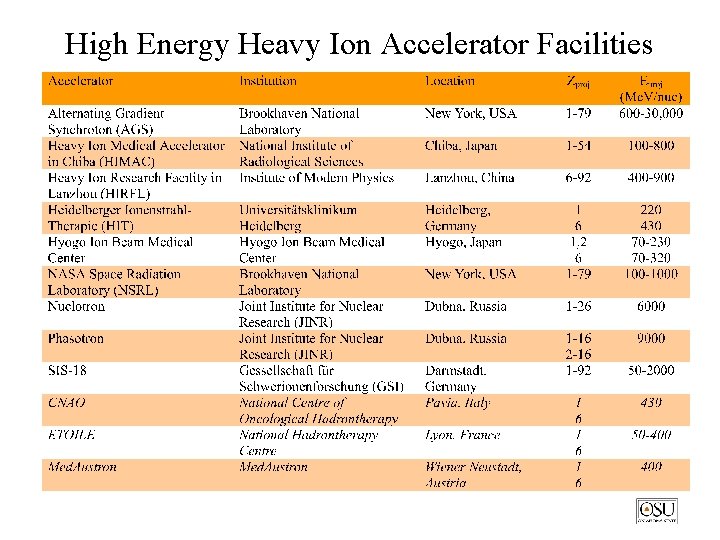 High Energy Heavy Ion Accelerator Facilities 