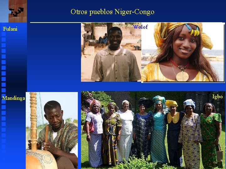 Otros pueblos Niger-Congo Fulani Mandinga Wolof Igbo 