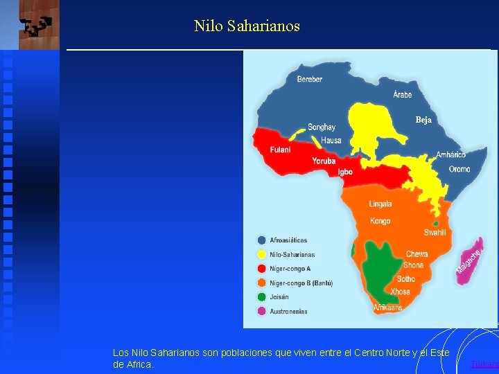 Nilo Saharianos Beja Los Nilo Saharianos son poblaciones que viven entre el Centro Norte