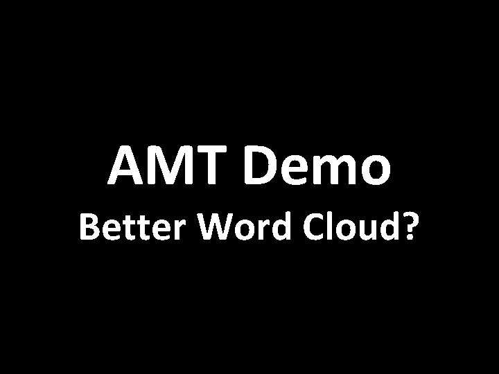 AMT Demo Better Word Cloud? 