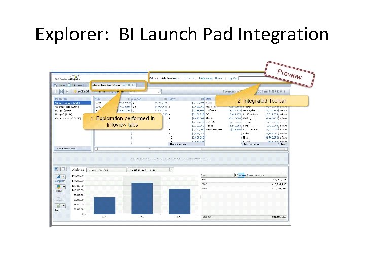 Explorer: BI Launch Pad Integration 