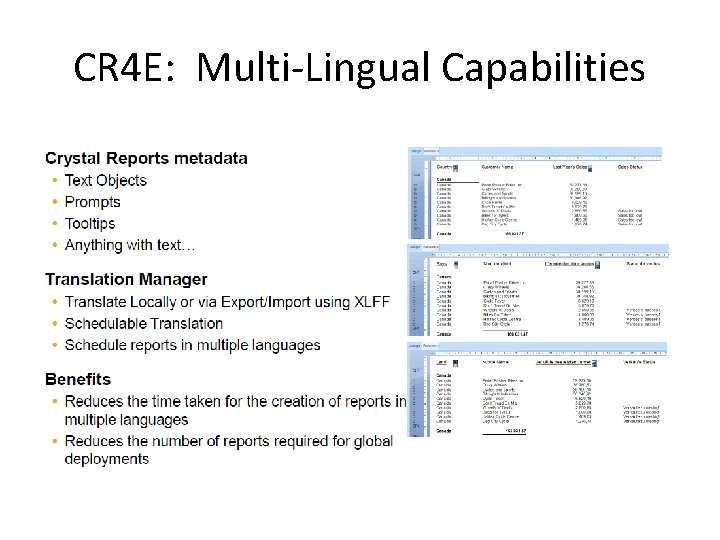 CR 4 E: Multi-Lingual Capabilities 