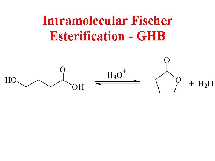 Intramolecular Fischer Esterification - GHB 