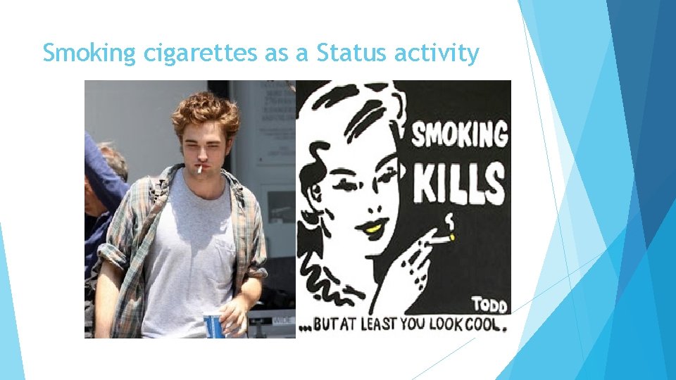 Smoking cigarettes as a Status activity Smoking cigarettes as a Status activity