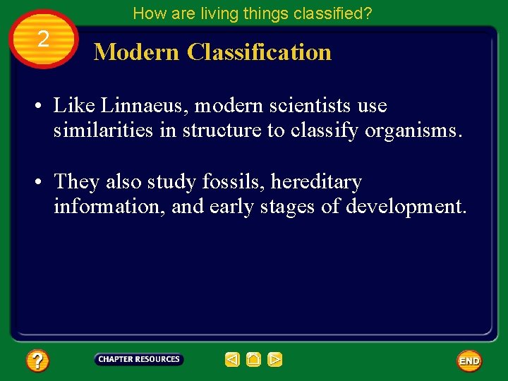 How are living things classified? 2 Modern Classification • Like Linnaeus, modern scientists use