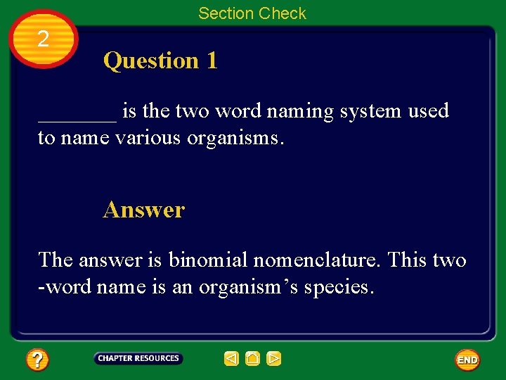 Section Check 2 Question 1 _______ is the two word naming system used to