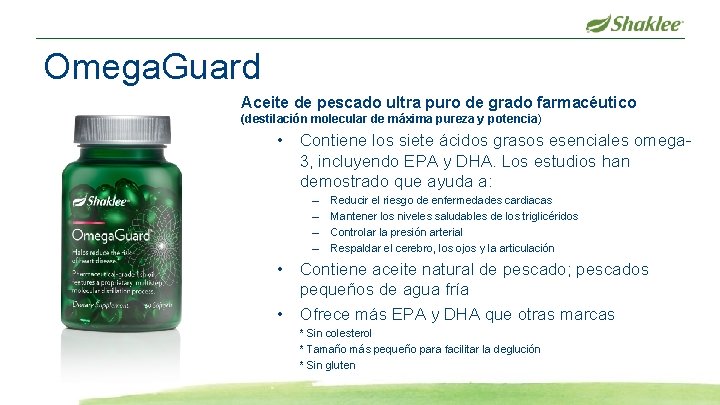 Omega. Guard Aceite de pescado ultra puro de grado farmacéutico (destilación molecular de máxima