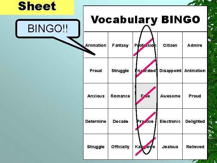 Sheet BINGO!! 