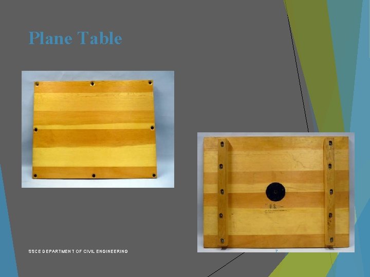 Plane Table SSCE DEPARTMENT OF CIVIL ENGINEERING 7 