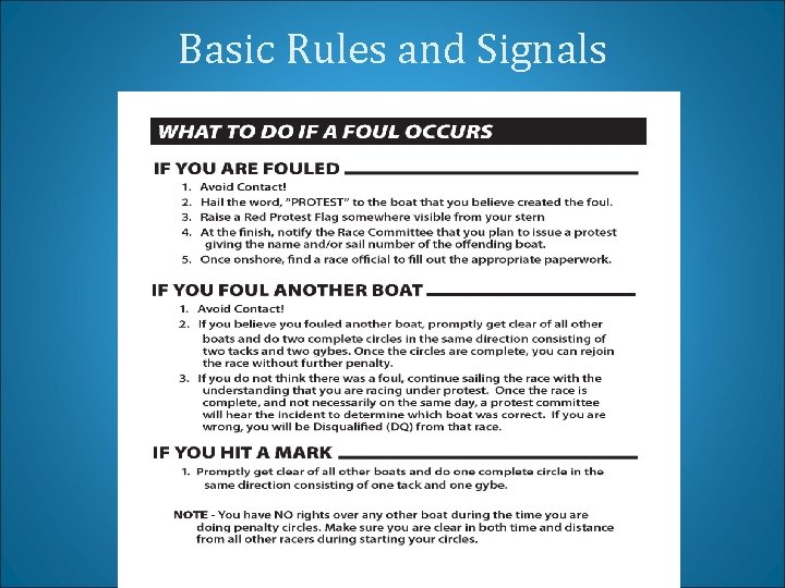 Basic Rules and Signals 