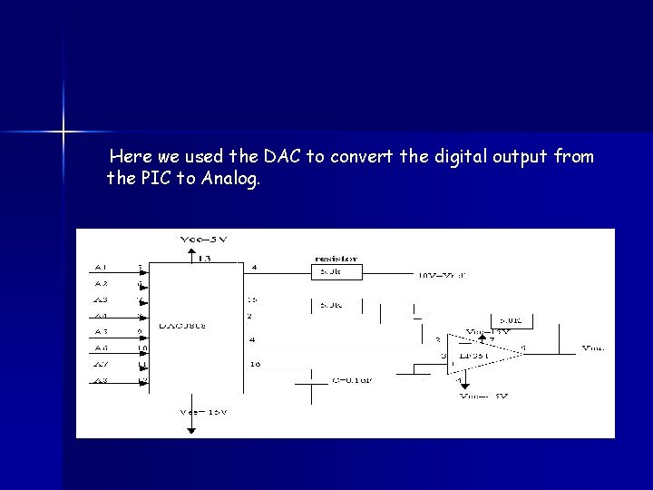 Here we used the DAC to convert the digital output from the PIC to