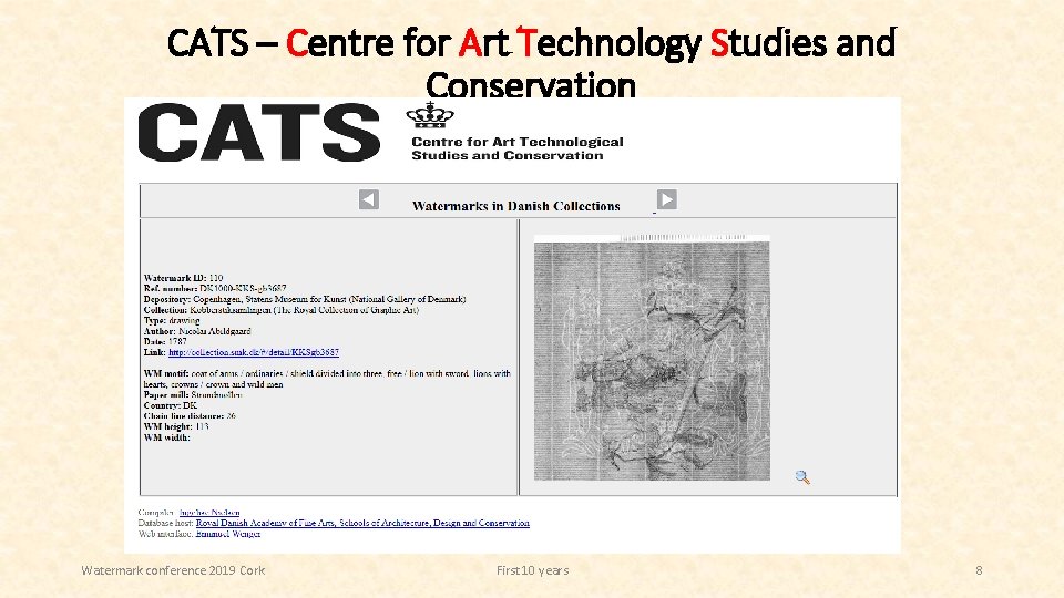 CATS – Centre for Art Technology Studies and Conservation Watermark conference 2019 Cork First