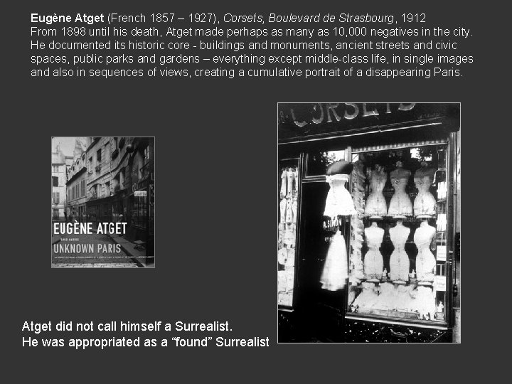 Eugène Atget (French 1857 – 1927), Corsets, Boulevard de Strasbourg, 1912 From 1898 until