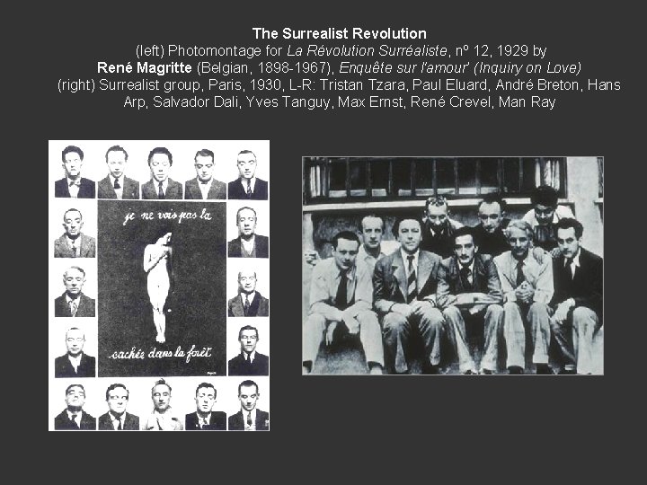 The Surrealist Revolution (left) Photomontage for La Révolution Surréaliste, nº 12, 1929 by René