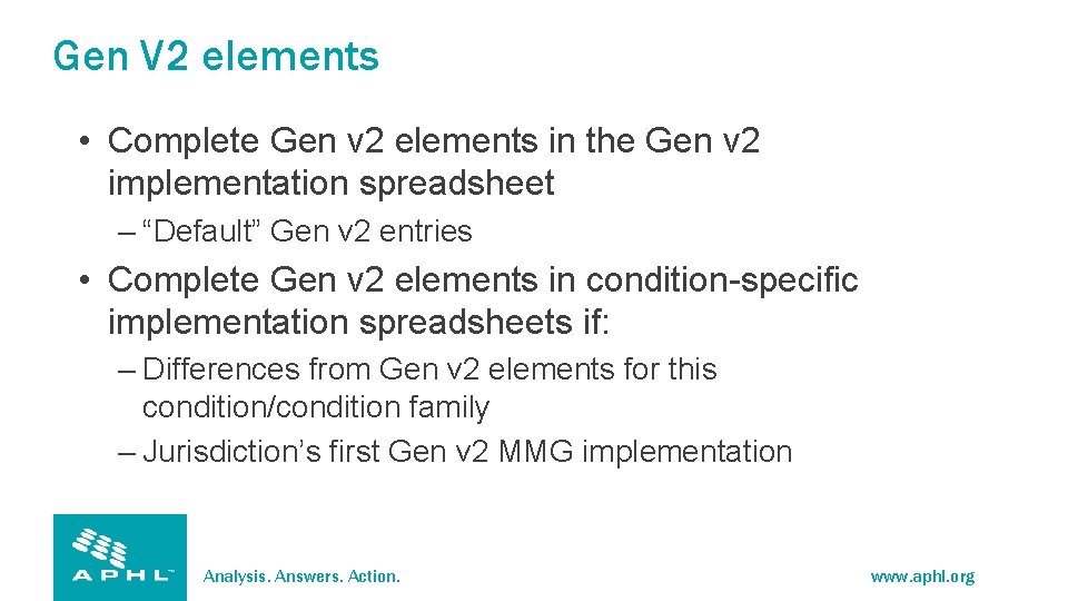 Gen V 2 elements • Complete Gen v 2 elements in the Gen v