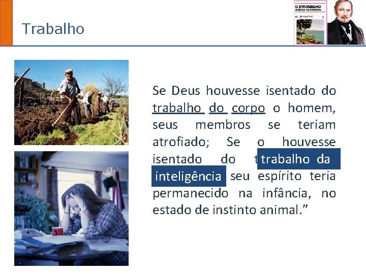 Trabalho Se Deus houvesse isentado do trabalho do corpo o homem, seus membros se