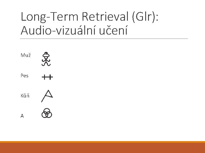 Long-Term Retrieval (Glr): Audio-vizuální učení Muž Pes Kůň A 