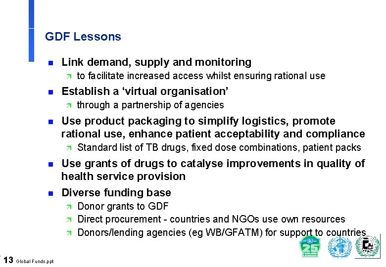 GDF Lessons n Link demand, supply and monitoring ä n Establish a ‘virtual organisation’