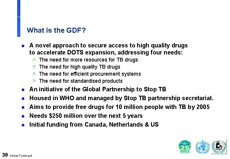 What is the GDF? n A novel approach to secure access to high quality