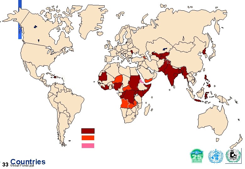 Countries approved for regular GDF support Countries approved for emergency GDF support Countries under