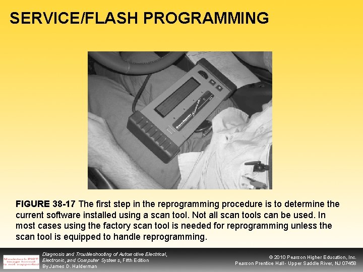 SERVICE/FLASH PROGRAMMING FIGURE 38 -17 The first step in the reprogramming procedure is to