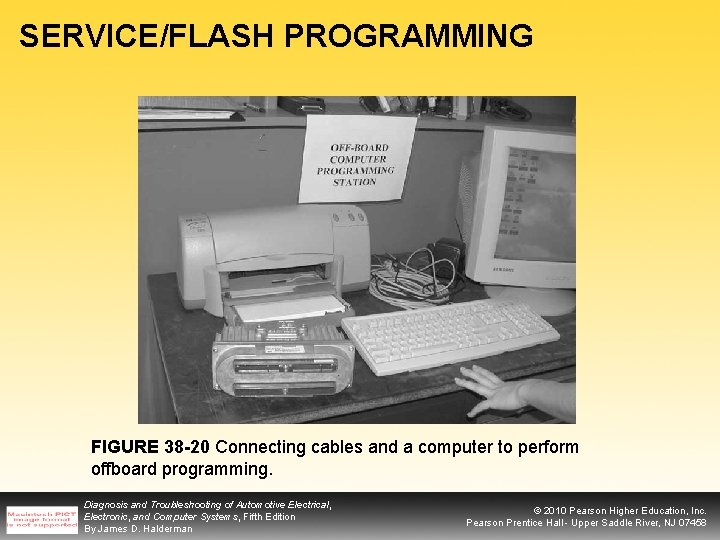 SERVICE/FLASH PROGRAMMING FIGURE 38 -20 Connecting cables and a computer to perform offboard programming.