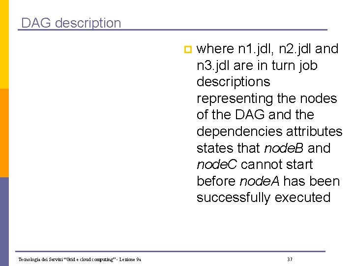 DAG description p Tecnologia dei Servizi “Grid e cloud computing” - Lezione 9 a