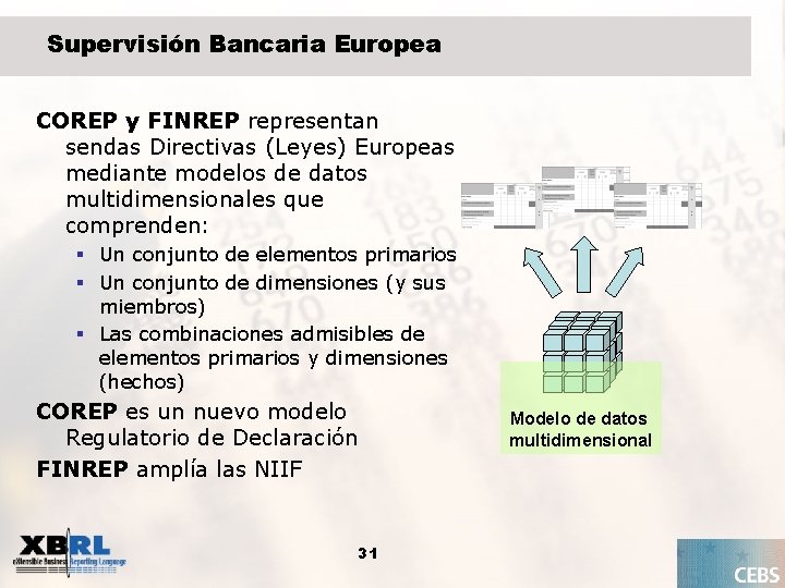 Supervisión Bancaria Europea COREP y FINREP representan sendas Directivas (Leyes) Europeas mediante modelos de