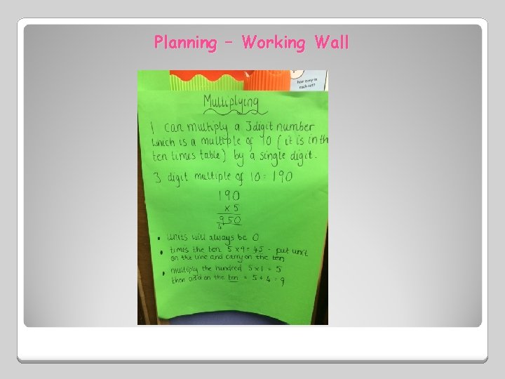 Planning – Working Wall 